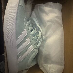 Adidas VL Court 3.0 K Light Green and White Sneakers